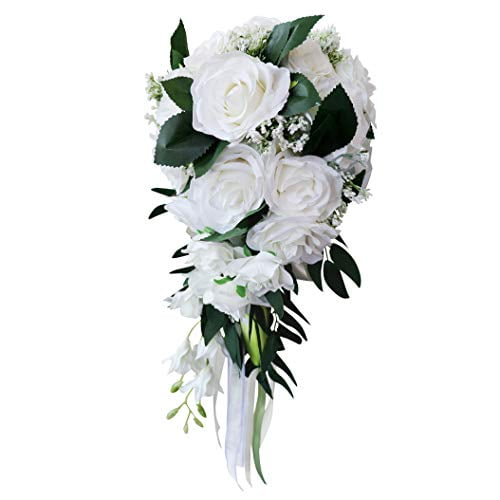 Wedding Holding Bouquet with Artificial Roses Lace Long Ribbon Perfect for Wedding Church Ansofi Cascading Wedding Bridal Bouquet Wedding Bride Bouquet Wedding Holding Bouquet with Artificial Roses Lace Long Ribbon Perfect for Wedding Church Ansofi Cascading Wedding Bridal Bouquet Wedding Bride Bouquet